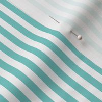 Turquoise and white quarter inch stripes - vertical