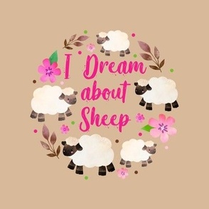 I Dream About Sheep 8x8 Square Swatch for Embroidery Hoop or Wall Art - DIY Pattern Kit Template