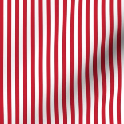 Red and white quarter inch stripe - vertical