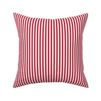 Red and white quarter inch stripe - vertical