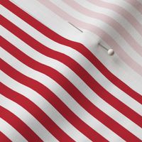 Red and white quarter inch stripe - vertical