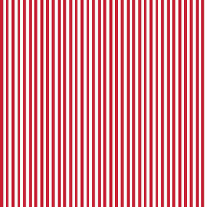 Red and white quarter inch stripe - vertical