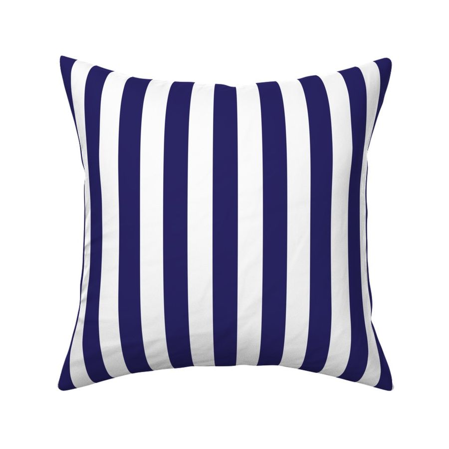 Navy blue and white one inch stripe - vertical