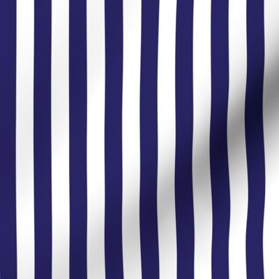 Navy blue and white half inch stripe - vertical