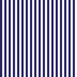 Navy blue and white half inch stripe - vertical