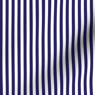 Navy blue and white quarter inch stripe - vertical