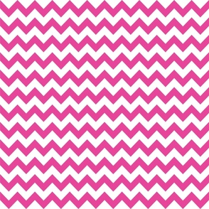 Large Scale Hot Pink and White Chevron Stripes