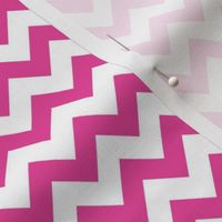 Medium Scale Hot Pink and White Chevron Stripes