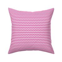 Small Scale Hot Pink and White Chevron Stripes