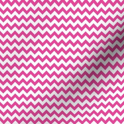 Small Scale Hot Pink and White Chevron Stripes