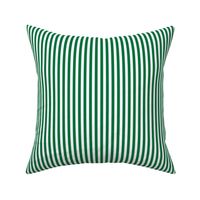 Deep green and white quarter inch stripe - vertical