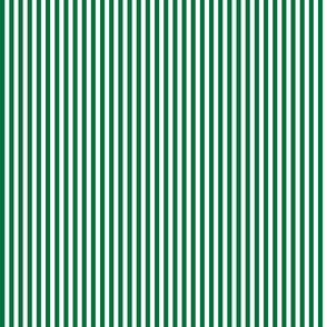 Deep green and white quarter inch stripe - vertical