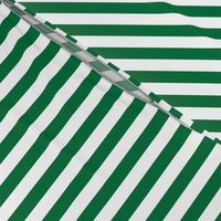 Deep green and white half inch stripe - vertical