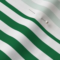 Deep green and white half inch stripe - vertical