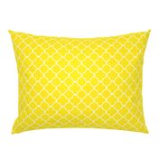 Smaller Scale Bright Yellow and White Quatrefoil