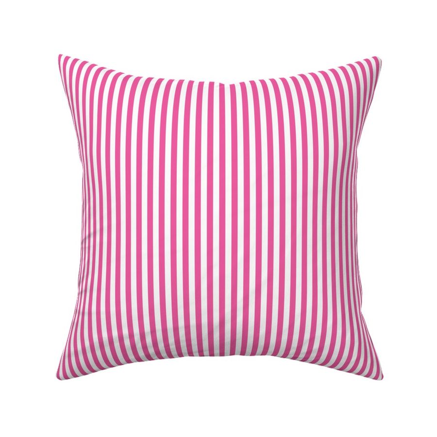 Deep pink and white quarter inch stripe - vertical