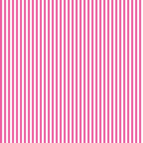 Deep pink and white quarter inch stripe - vertical