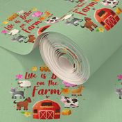 Life Is Better on the Farm 8x8 Square Swatch fits 6" Hoop for Embroidery or Wall Art - DIY Pattern Kit Template