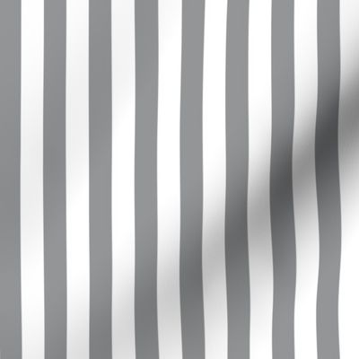 Ultimate gray and white half inch stripe - vertical