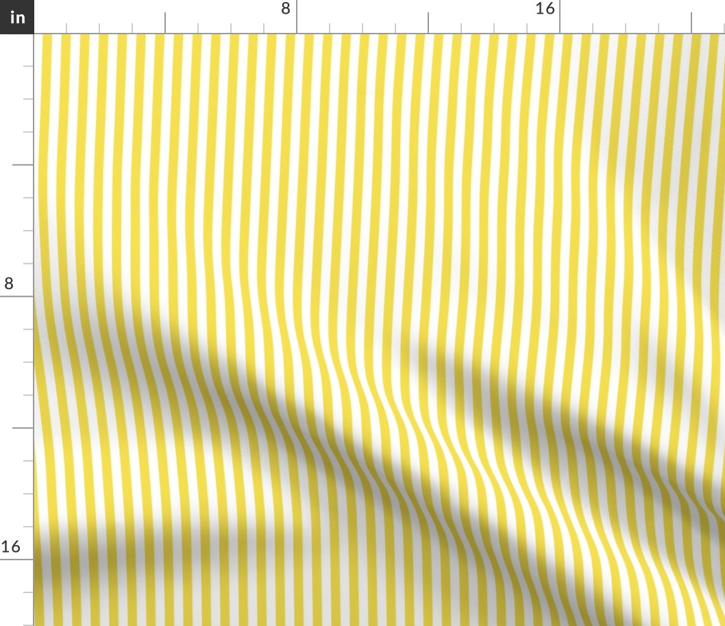 Illuminating yellow and white quarter inch stripe - vertical