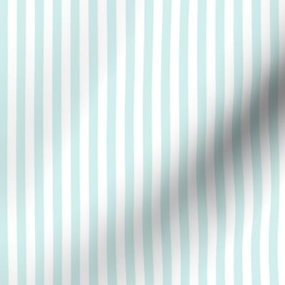 Mint and white quarter inch stripes - vertical