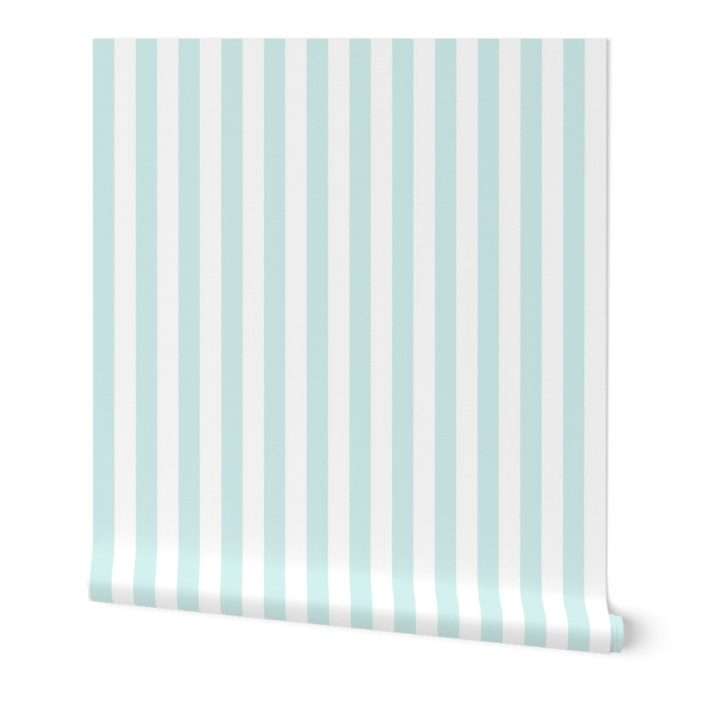 Mint and white one inch stripes - vertical