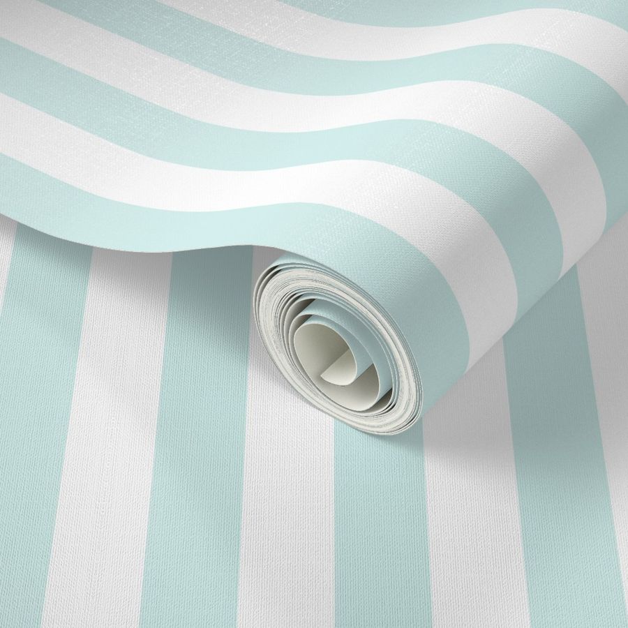 Mint and white one inch stripes - vertical