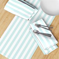 Mint and white one inch stripes - vertical