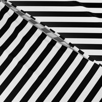 Black and white half inch stripes - vertical