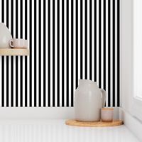 Black and white half inch stripes - vertical