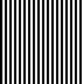 Black and white half inch stripes - vertical