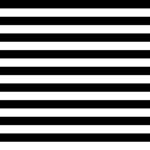 Black and white one inch stripes - horizontal