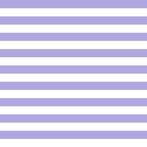 Lilac and white one inch stripes - horizontal