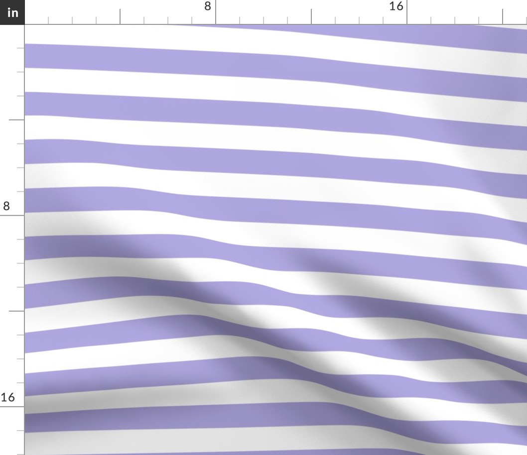 Lilac and white one inch stripes - horizontal