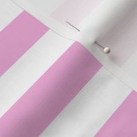 Pink and white one inch stripes - horizontal