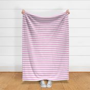 Pink and white one inch stripes - horizontal