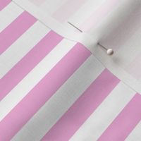 Pink and white half inch stripes - horizontal