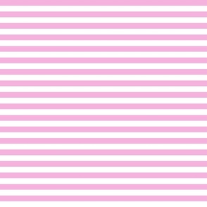 Pink and white half inch stripes - horizontal