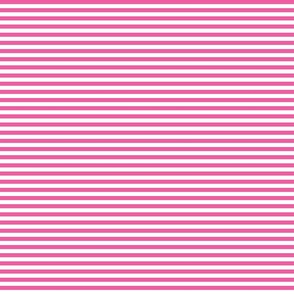 Deep pink and white quarter inch stripes - horizontal