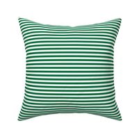 Deep green and white quarter inch stripes - horizontal