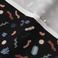 Vintage Microbiology - Black Outlines on Black - small scale