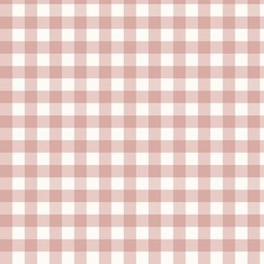 3/8" Gingham: Dusty Coral Gingham Check, Buffalo Check, Buffalo Plaid 