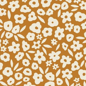 medium // Floral Mini Mini flower field orange shiny copper