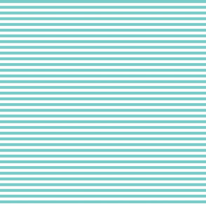 Turquoise and white quarter inch stripes - horizontal