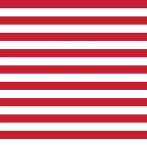 Red and white one inch stripes - horizontal