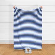 Royal blue and white one inch stripes - horizontal