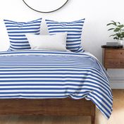 Royal blue and white one inch stripes - horizontal