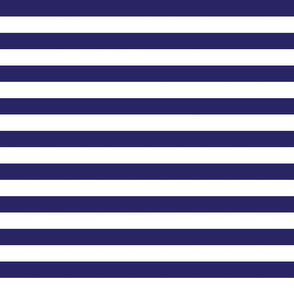 Navy blue and white one inch stripes - horizontal