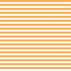 Orange and white half inch stripes - horizontal