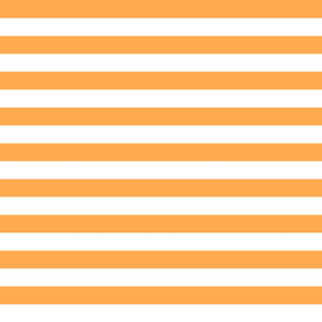 Orange and white one inch stripes - horizontal
